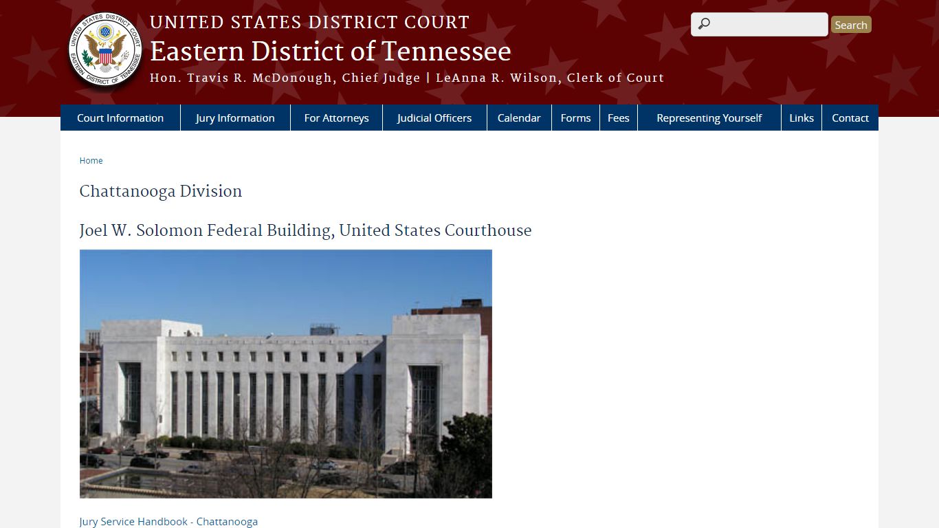 Chattanooga Division | Eastern District of Tennessee - United States Courts